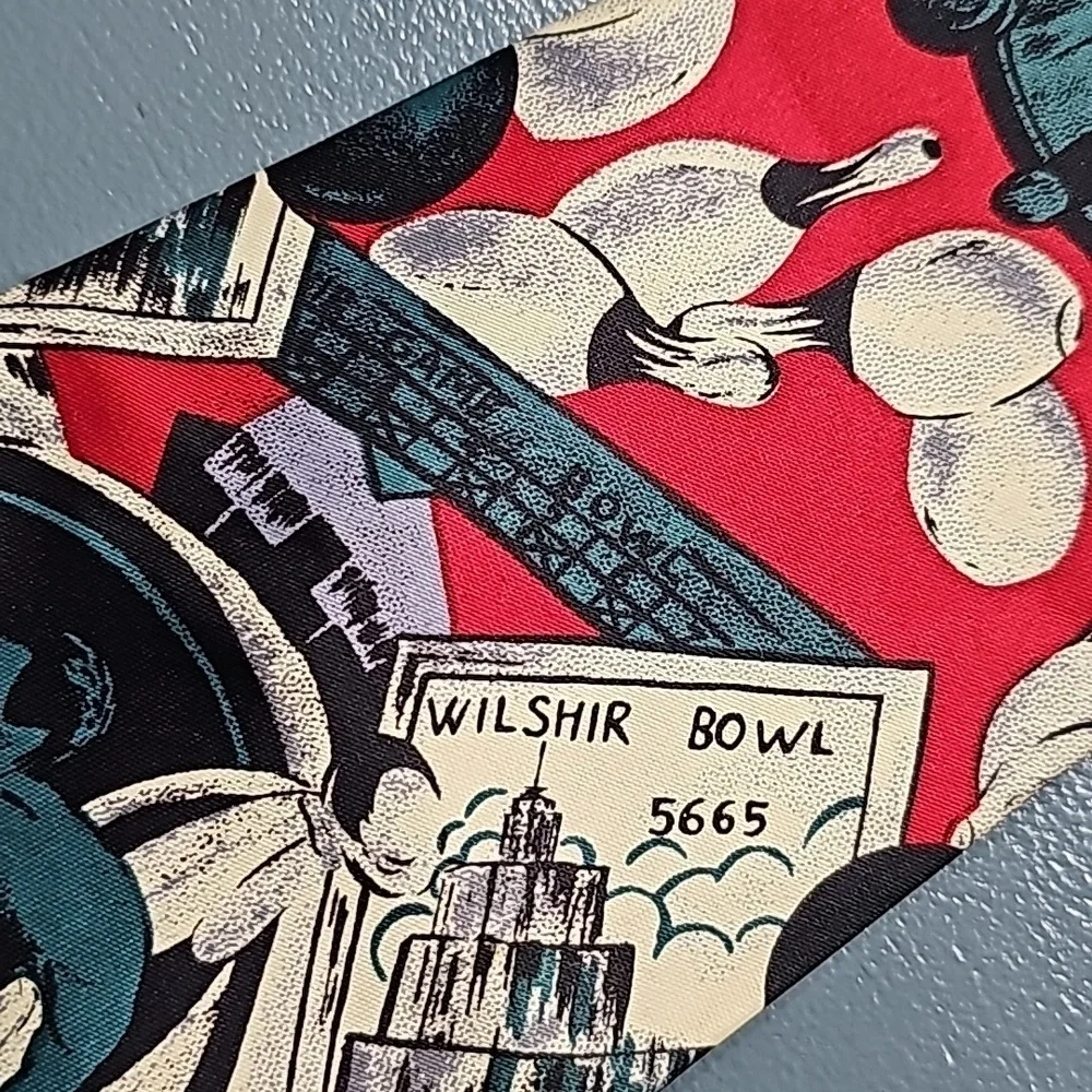 Mens bowling‎ tie by Rene' Chagal. HAND, MADE. 4